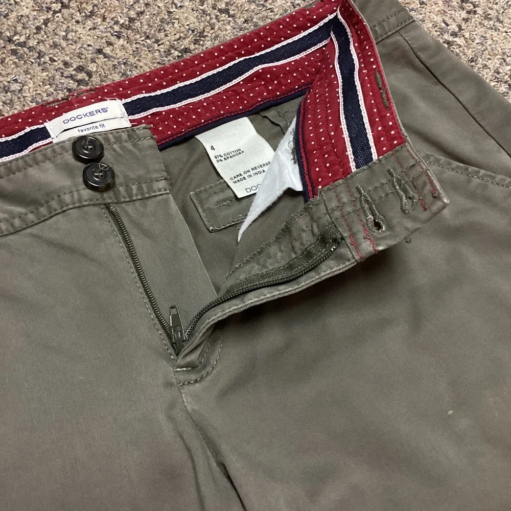 Dockers Favorite Fit Olive Army Green Twill Chino Pants * Size 4 - Picture 3 of 16
